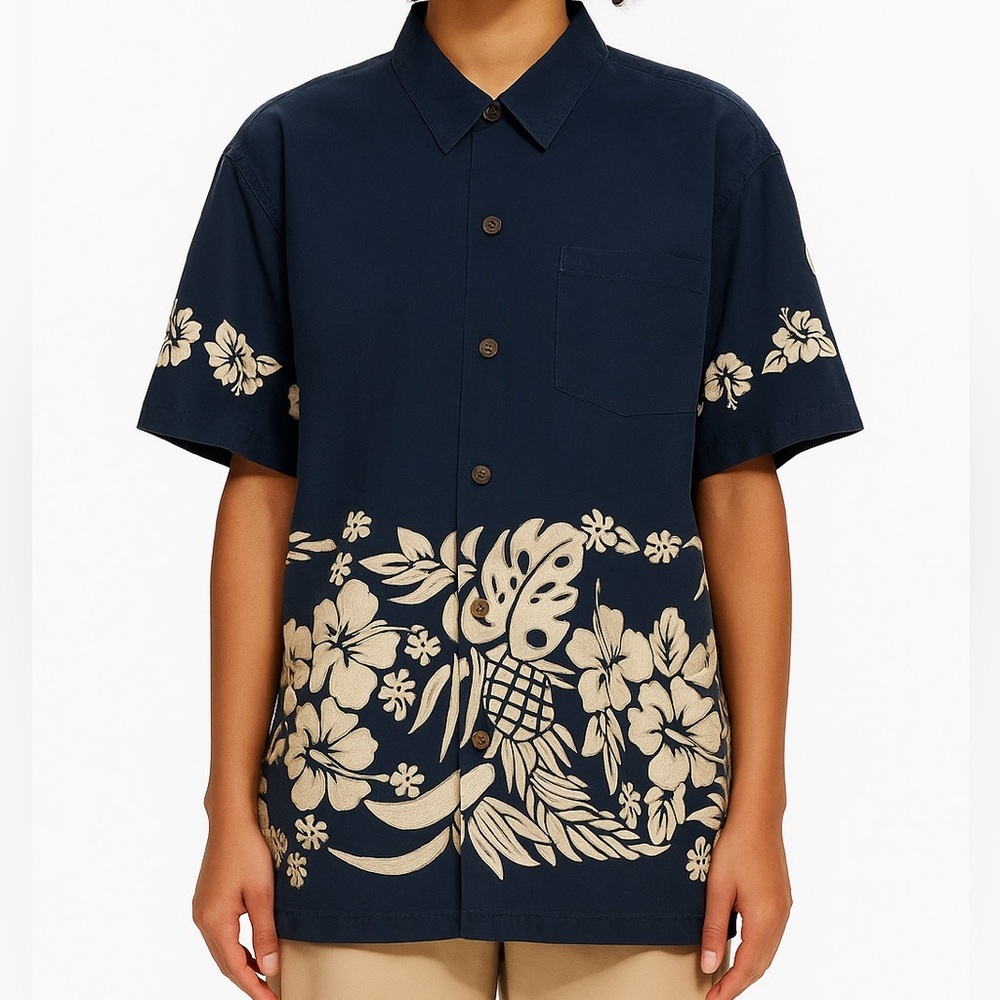Club Med Hawaiian Button Down Shirt